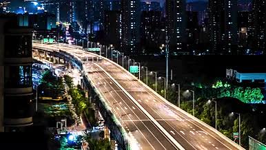 8K实拍城市高架夜景交通车流延时摄影视频的预览图